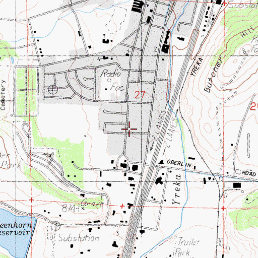 Topographic Map of Nickels Mobile Park, CA