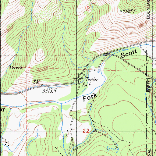 Topographic Map of Rodney's Mobile Park, CA