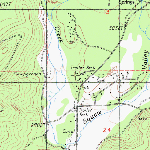 Topographic Map of Warmcastle Mobile Home Park, CA