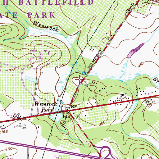 Topographic Map of Battleview Orchards, NJ
