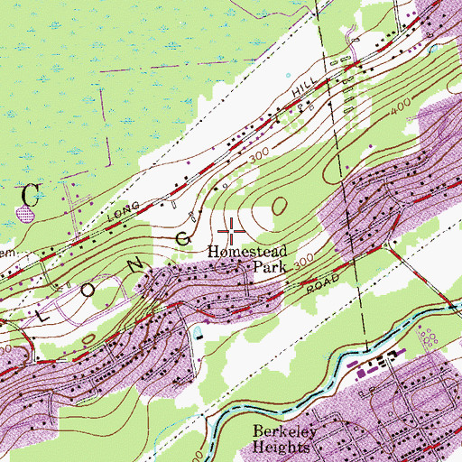 Topographic Map of Hillview Farms, NJ