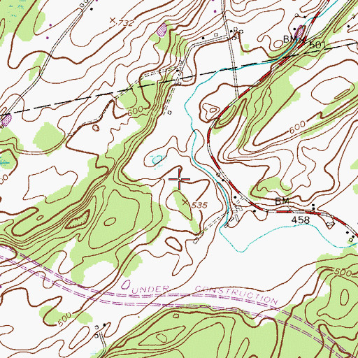 Topographic Map of Longmeadow Farm, NJ