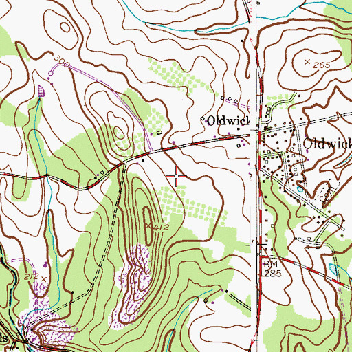 Topographic Map of Melick's Town Farm, NJ