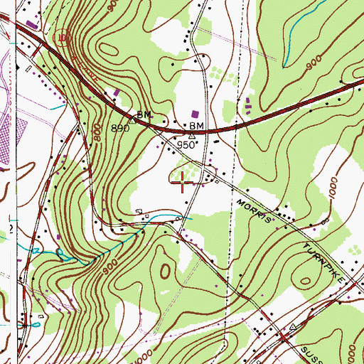 Topographic Map of Sun High Orchard, NJ