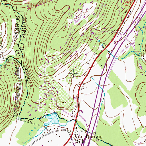 Topographic Map of Wightman's Farm, NJ