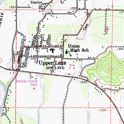Topographic Map of The Grove School, CA
