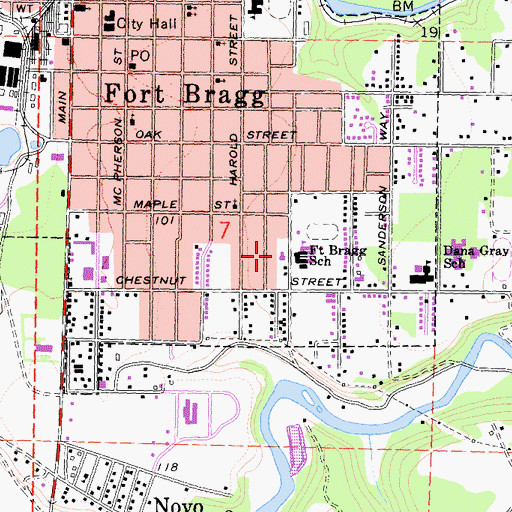 Topographic Map of Shelter Cove Community Day School, CA