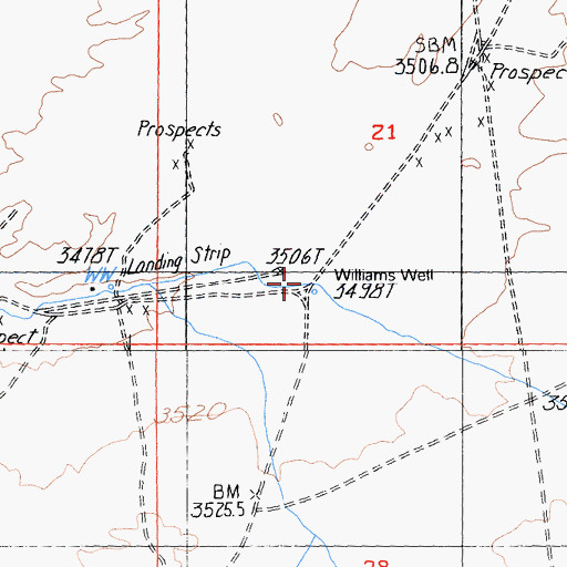 Topographic Map of Williams Well, CA
