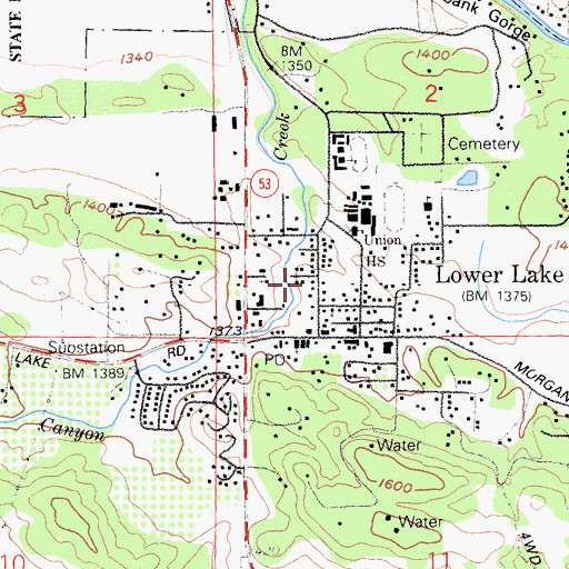 Topographic Map of Richard H Lewis Alternative School, CA