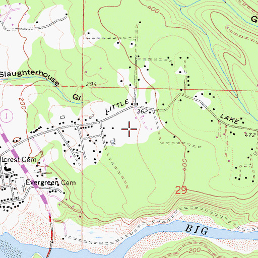 Topographic Map of Mendocino K - 8 School, CA
