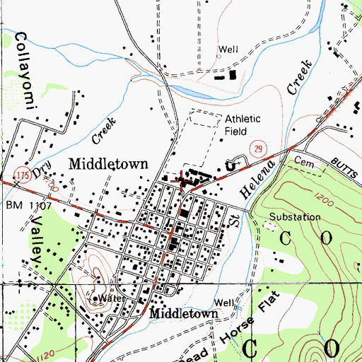 Topographic Map of Loconoma Valley Continuation High School, CA