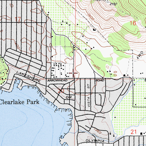 Topographic Map of Pomo Elementary School, CA
