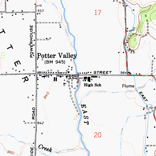 Topographic Map of Centerville Continuation High School, CA