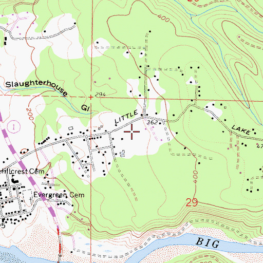 Topographic Map of Mendocino Middle School, CA