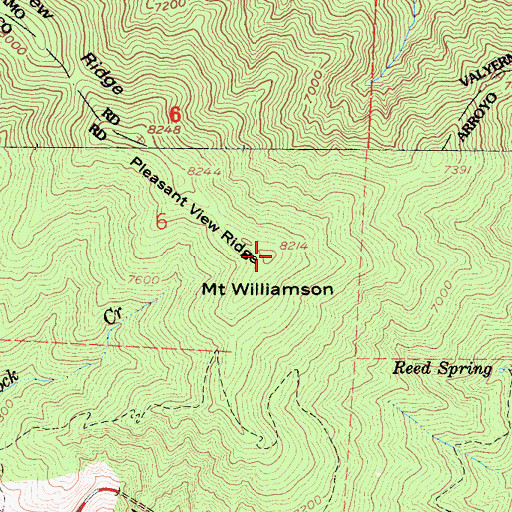 Topographic Map of Mount Williamson, CA