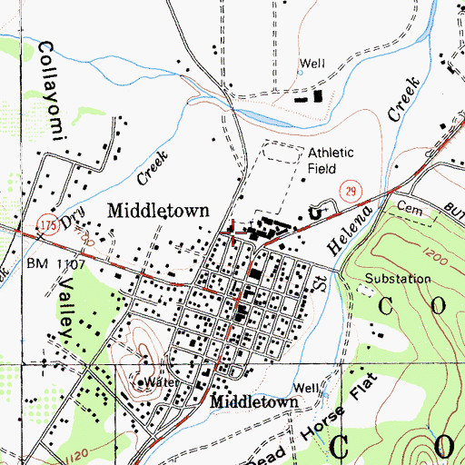 Topographic Map of Middletown High School, CA