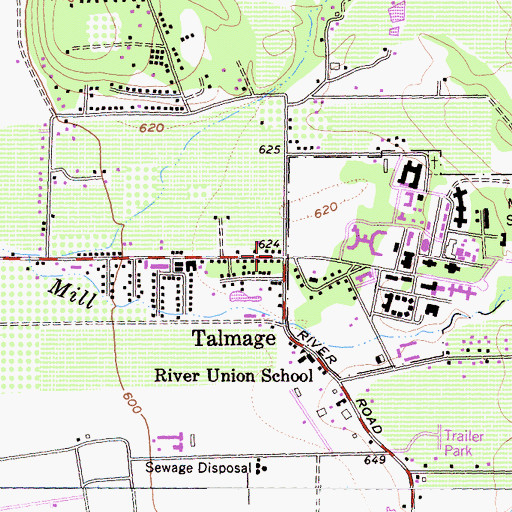 Topographic Map of Developing Virtue Secondary School, CA