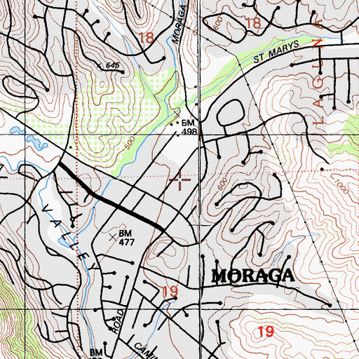 Topographic Map of Growing Light Montessori School of Moraga, CA