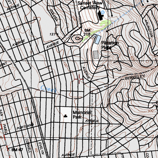 Topographic Map of Golden Gate Apple School, CA