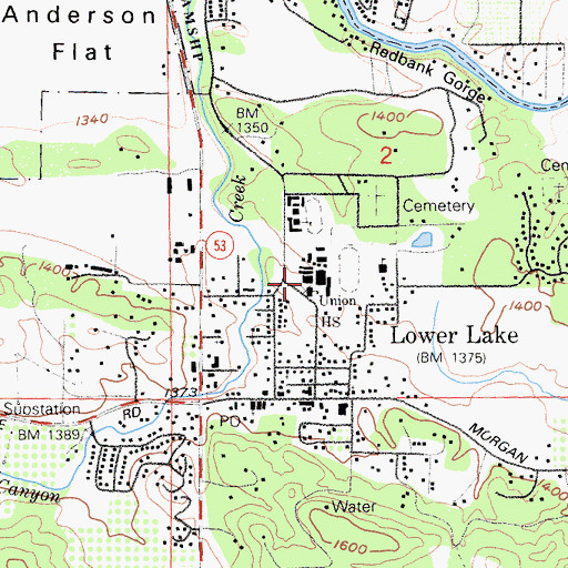 Topographic Map of Highlands High School, CA