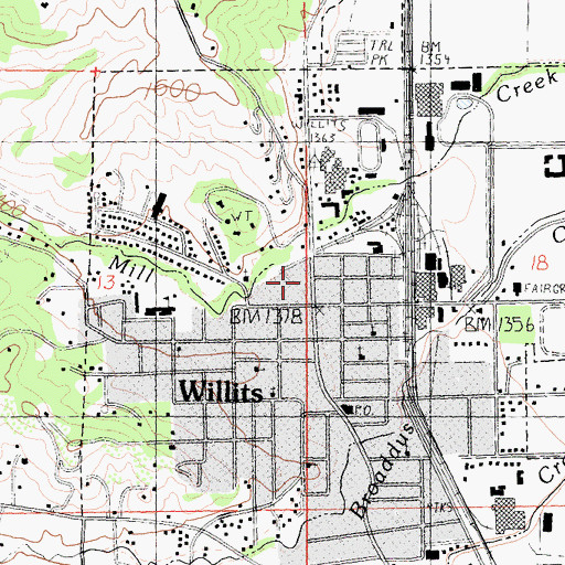 Topographic Map of San Hedrin High School, CA