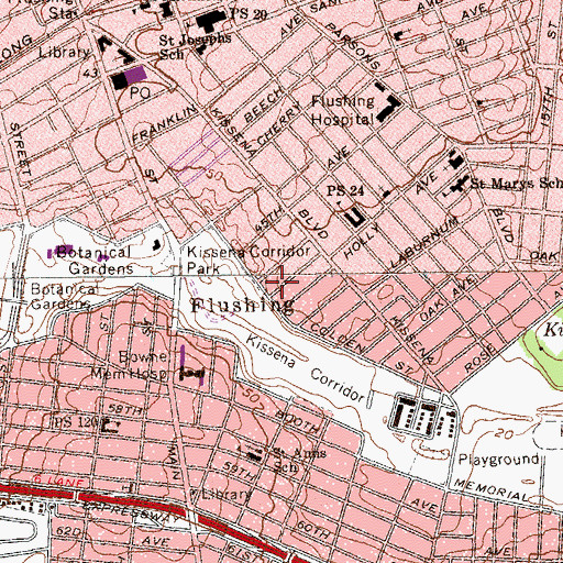 Topographic Map of Intermediate School 237, NY