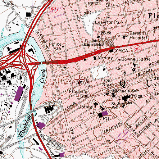 Topographic Map of Kon Wah Day School, NY