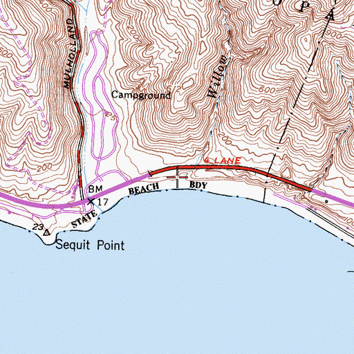 Topographic Map of Willow Creek, CA