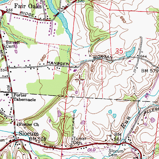 Topographic Map of Fuhrmann Orchards, OH