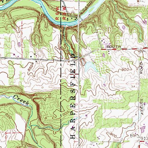 Topographic Map of Debevc Farm, OH