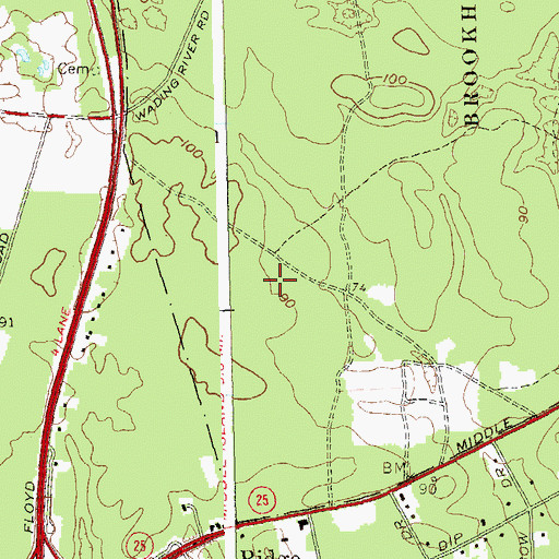 Topographic Map of Seven Ponds Orchard, NY