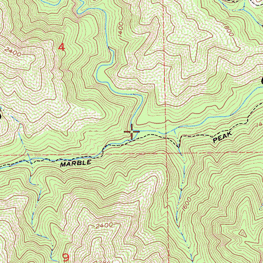 Topographic Map of Willow Creek, CA