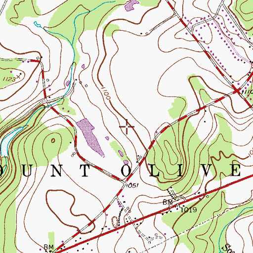 Topographic Map of Highview Farms, NJ