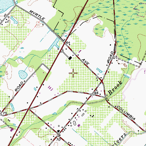 Topographic Map of Glossy Fruit Farms, NJ