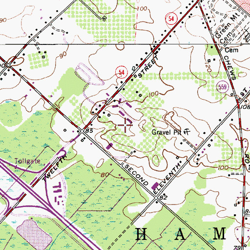 Topographic Map of Green Market Farms, NJ