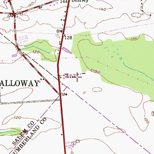 Topographic Map of Larchmont Farms, NJ