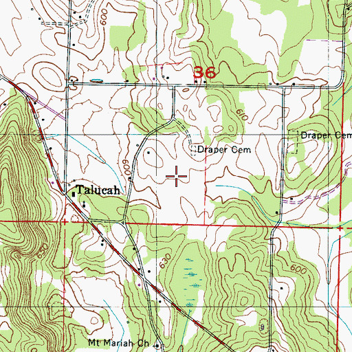 Topographic Map of Abercrombie Dairy Farm, AL