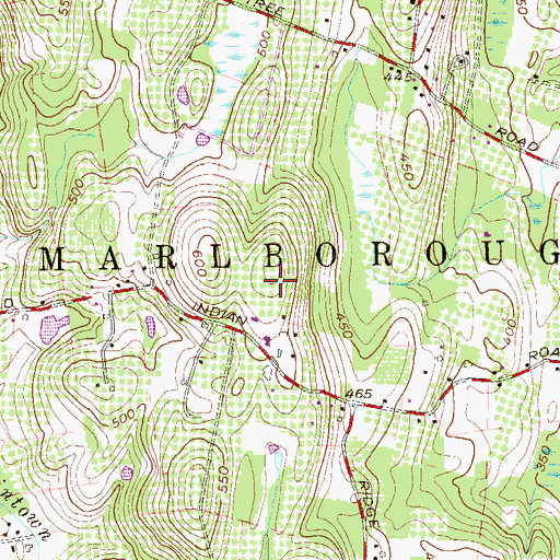 Topographic Map of Fino Farms, NY