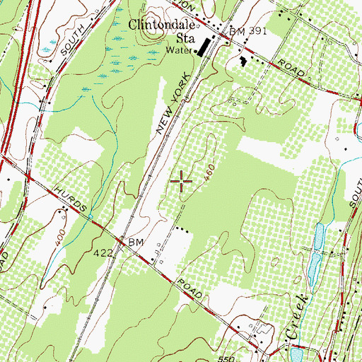Topographic Map of Minard Farms, NY