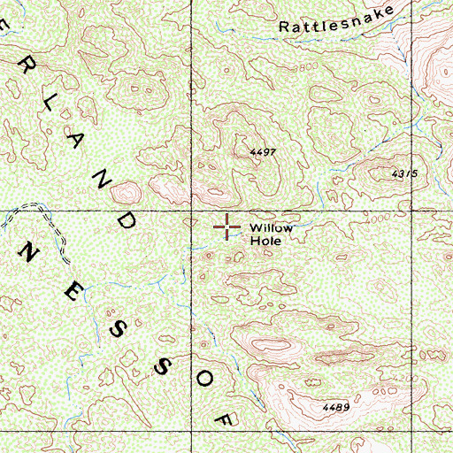 Topographic Map of Willow Hole, CA