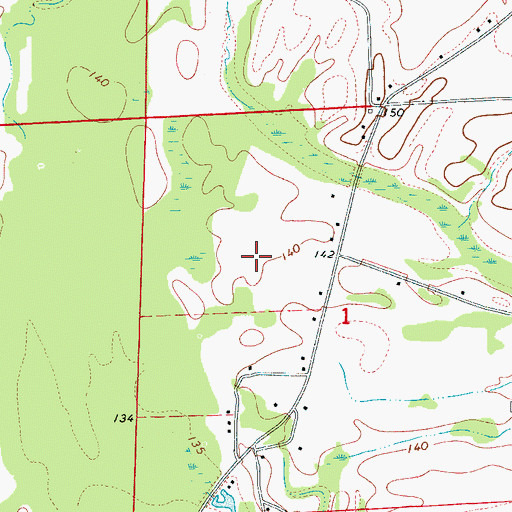 Topographic Map of Pembroke Farms, AL