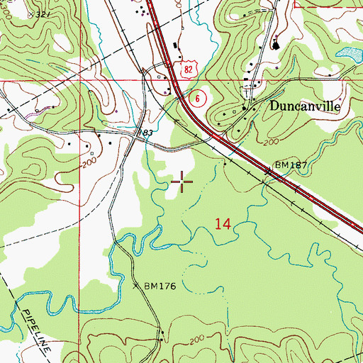 Topographic Map of Jackson Sod Farm, AL