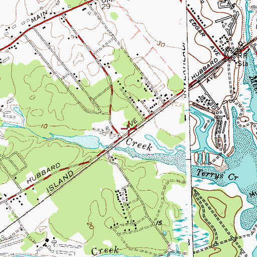 Topographic Map of Living Water Full Gospel Church, NY