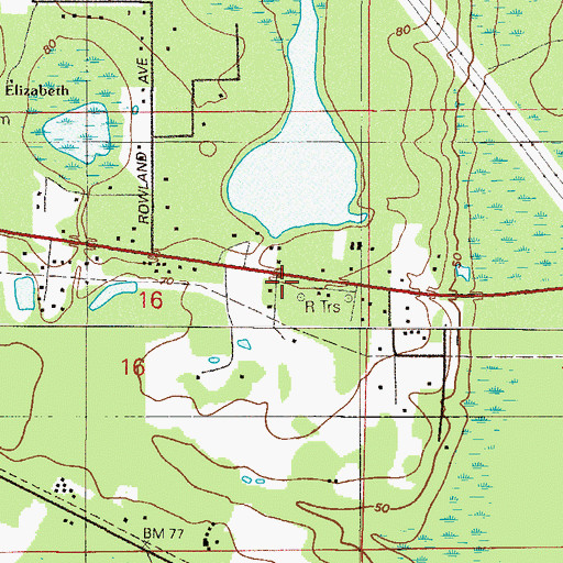 Topographic Map of Hollister Volunteer Fire Department, FL