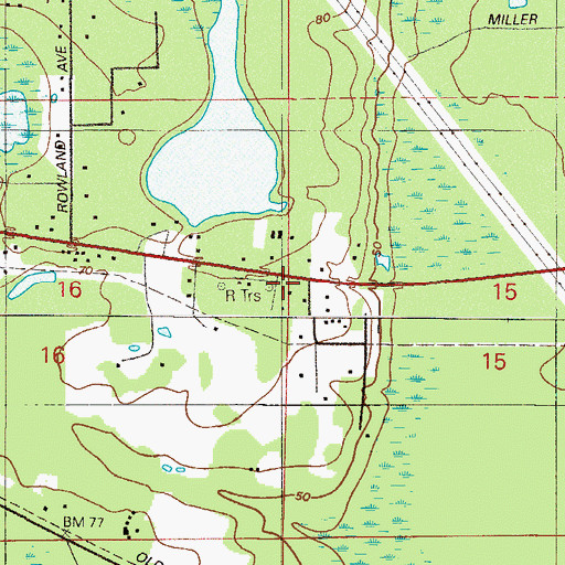 Topographic Map of Hollister Forestry Station, FL