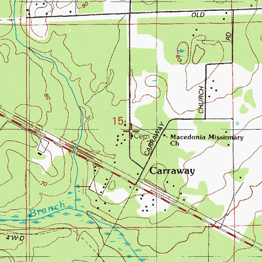 Topographic Map of Mei-Wun Cemetery, FL