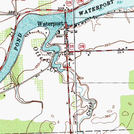 Topographic Map of Waterport Cemetery, NY