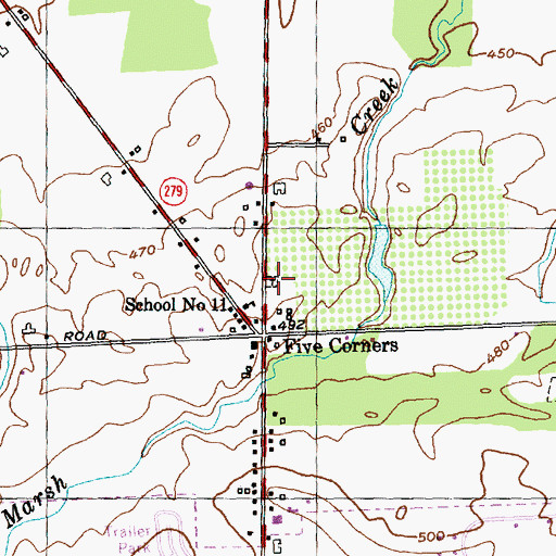 Topographic Map of Union Cemetery, NY