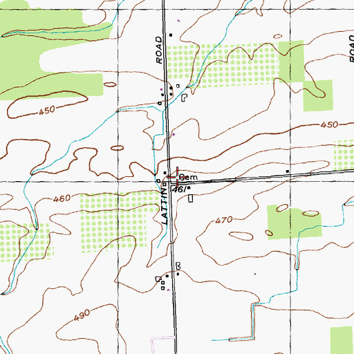 Topographic Map of Standish Cemetery, NY