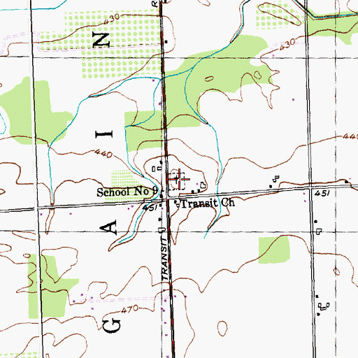 Topographic Map of Transit Cemetery, NY